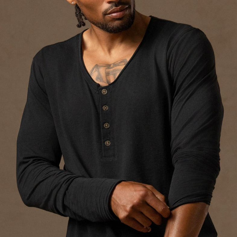 Tree Scoop Henley in Black Onyx — TreeSilk henley — look 5 │ One Golden Thread