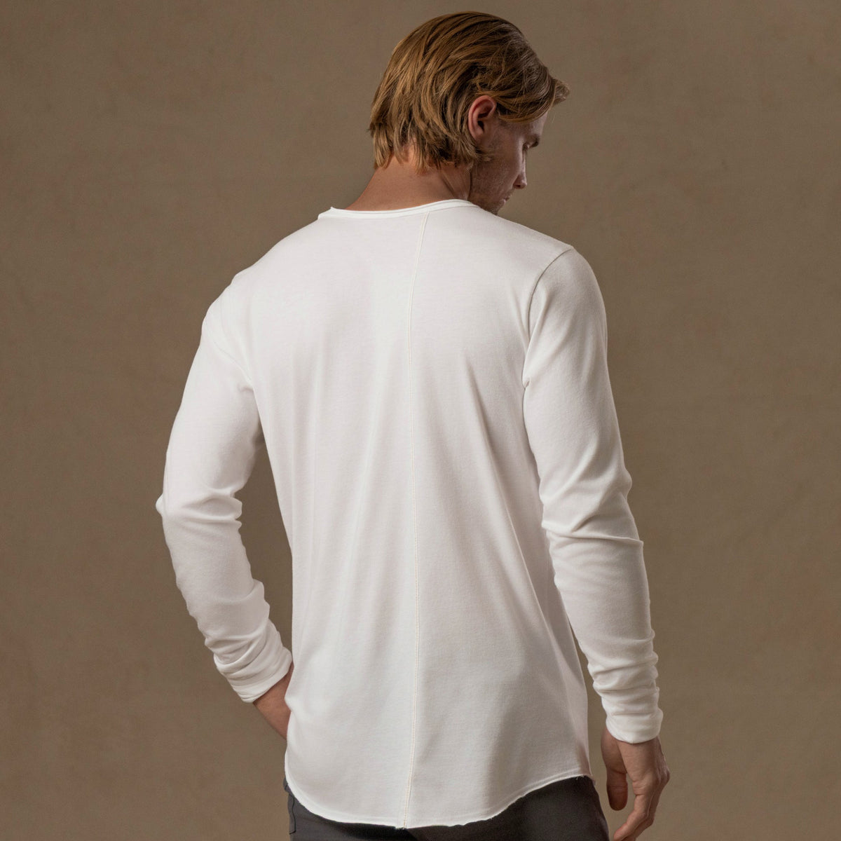 LONG SLEEVE CREW SHIRT / WHITE