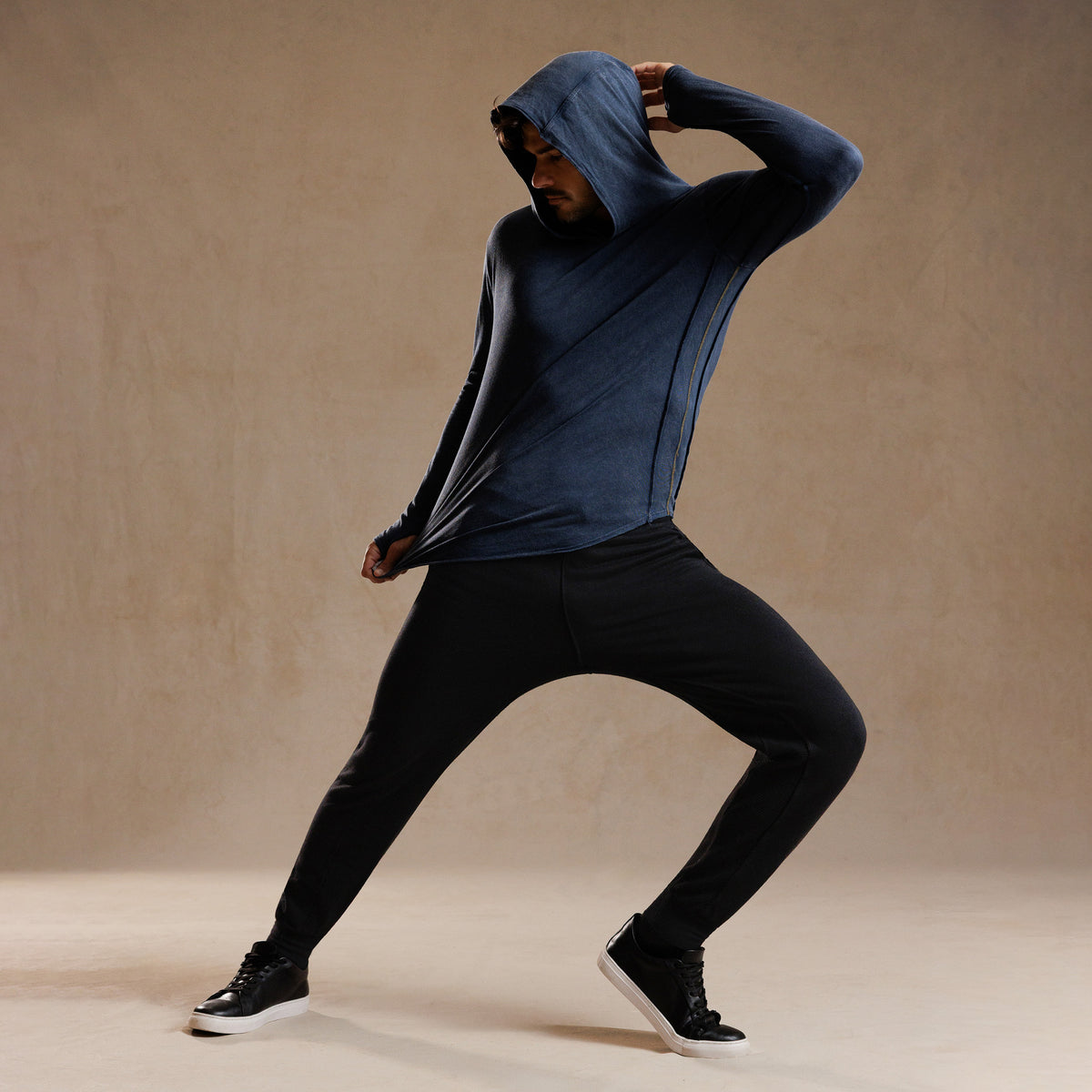 LONG SLEEVE HOODED TEE / GREY OMBRE (STORE ONLY)