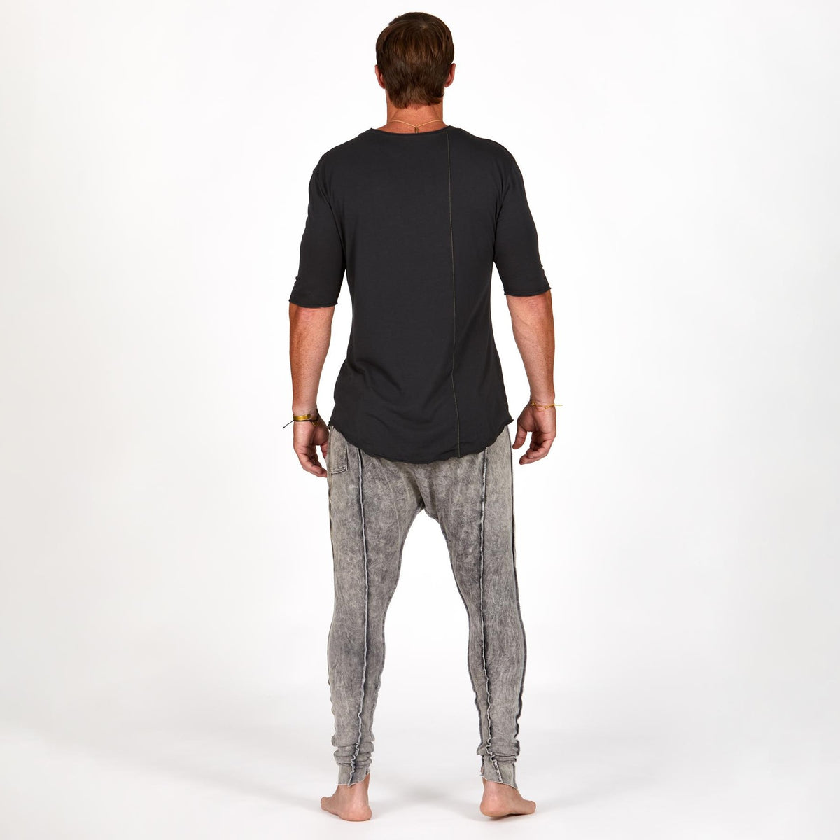 Male modeling Grey Mineral colored pants