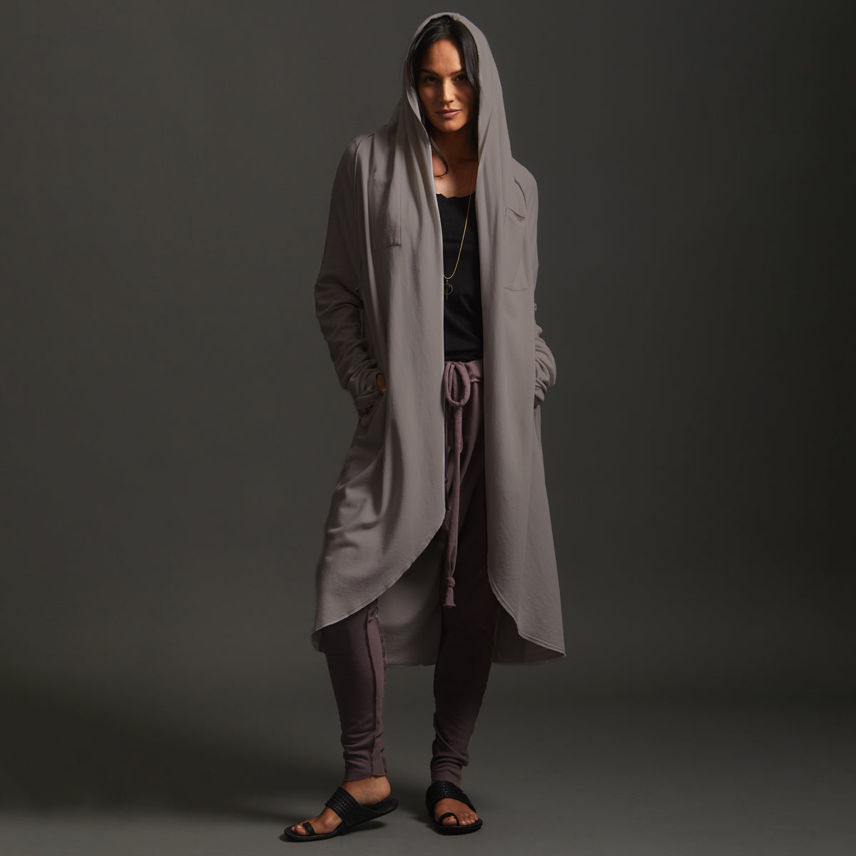 Woman modeling slate aion duster