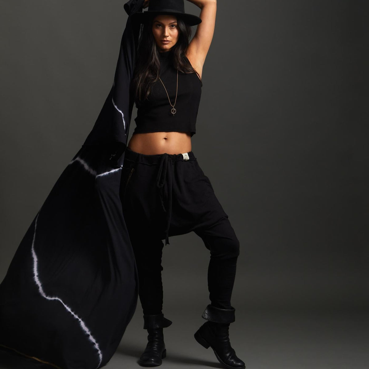 Woman modeling bolt nature wrap