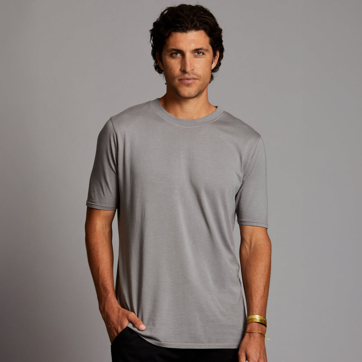 Man modeling Elemental shirt in deep clay