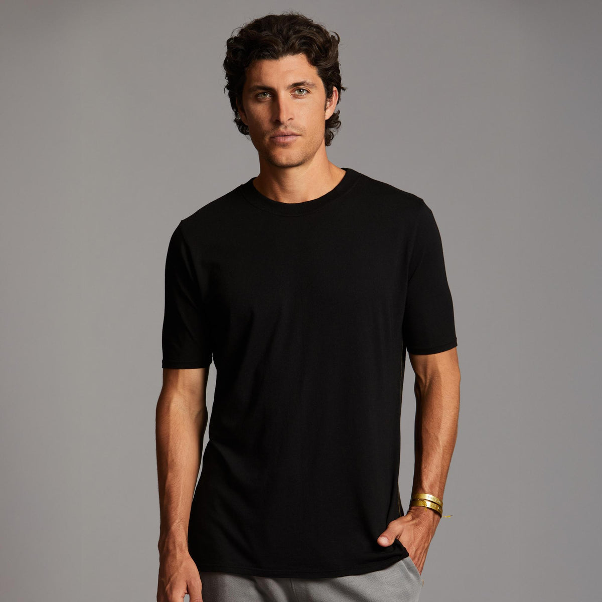 Man modeling Elemental shirt in black