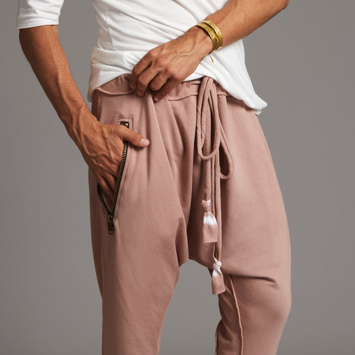 male modeling himalayan salt tree pants