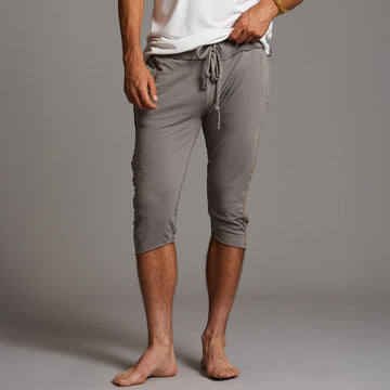 Male modeling tan yogo mid pants