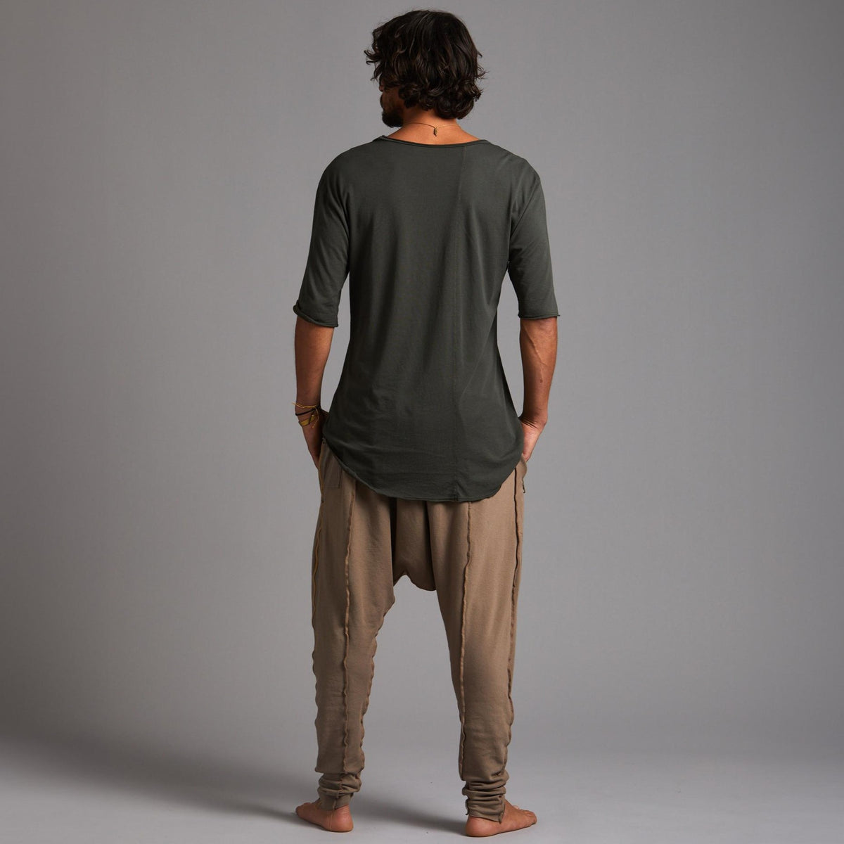 Male modeling Shroom colored pants