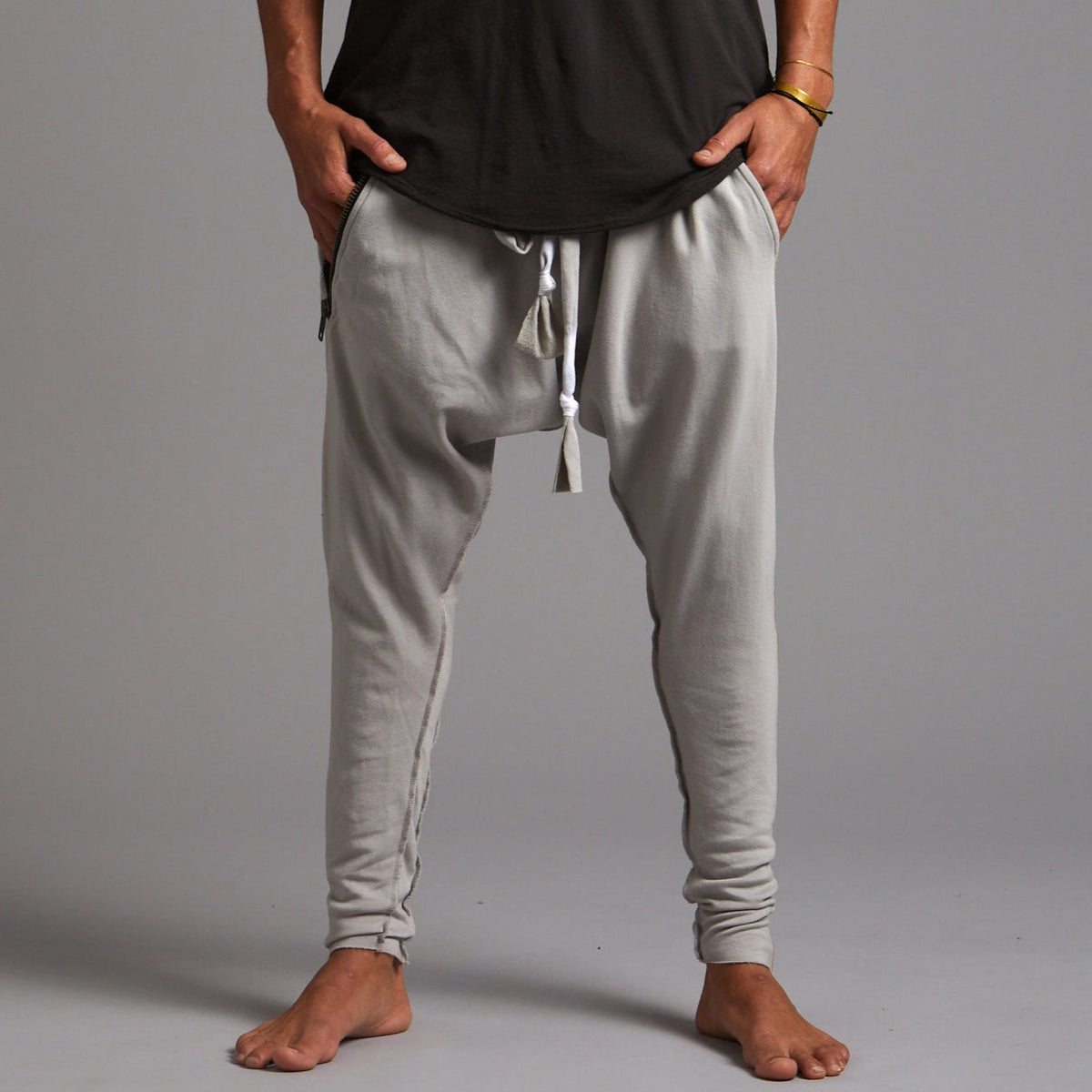 Male modeling Silver Lining colored pants