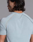 Male modeling agave teal ultimate tee shirt