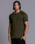 Male modeling green ultimate tee shirt