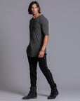 A man modeling black colored jogger pants