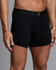 A man modeling the One Golden Thread Unders in Black