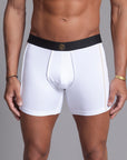 A man modeling the One Golden Thread Unders in White