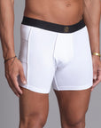 A man modeling the One Golden Thread Unders in White