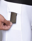 A man modeling the One Golden Thread Unders in White