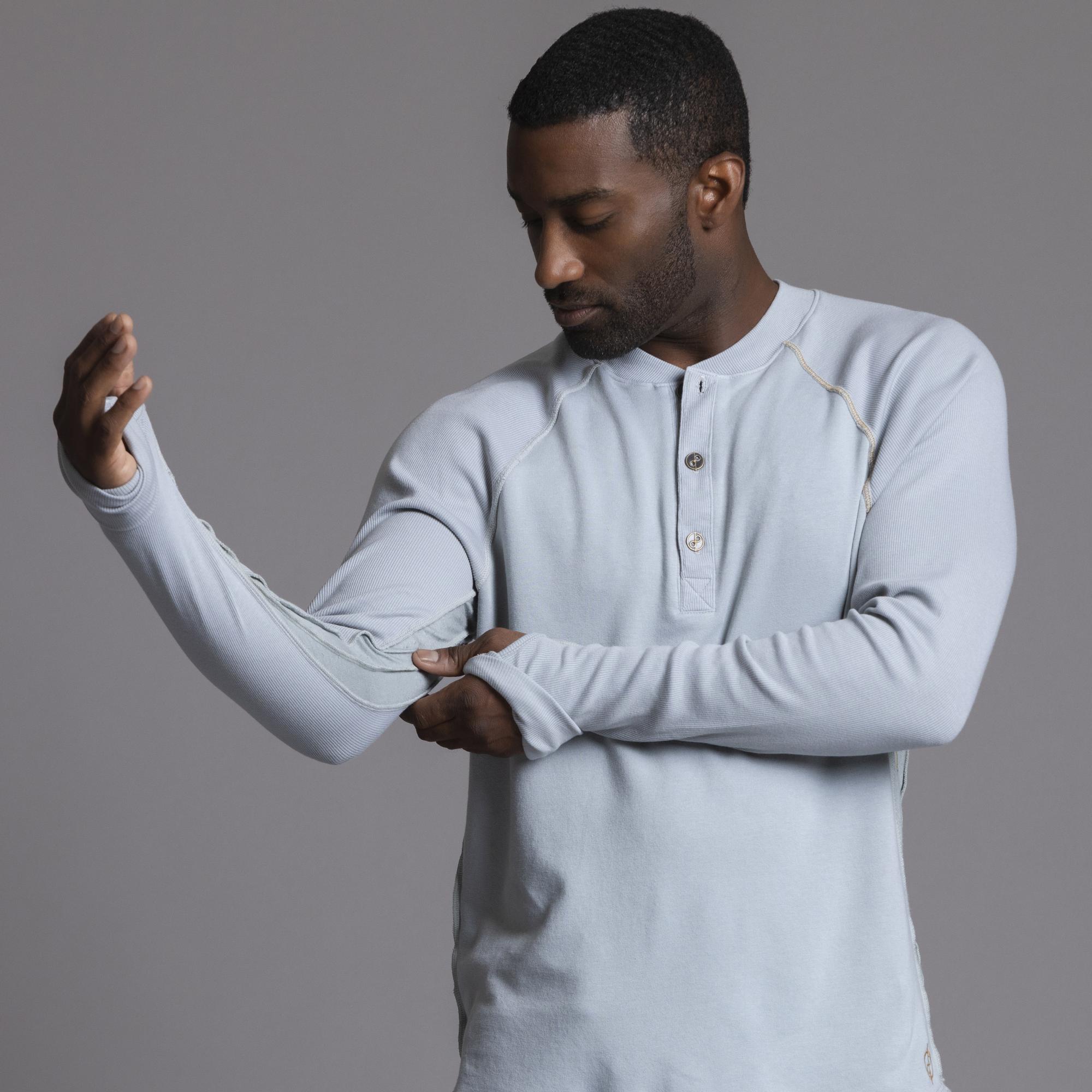 The Plush Ribbed Henley – One Golden Thread The Plush Ribbed Henley – One Golden Thread