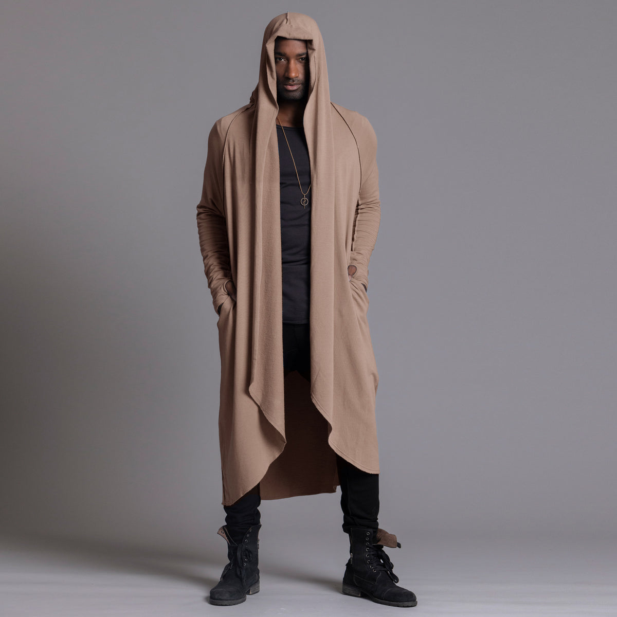 male modeling taupe kairos duster