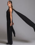 woman modeling the infinite bodysuit in black