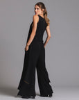 woman modeling the infinite bodysuit in black