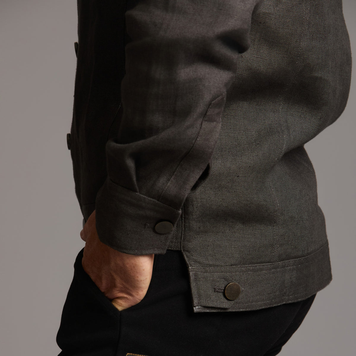 Male modeling smoke axis jacket