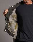 Male modeling smoke axis jacket
