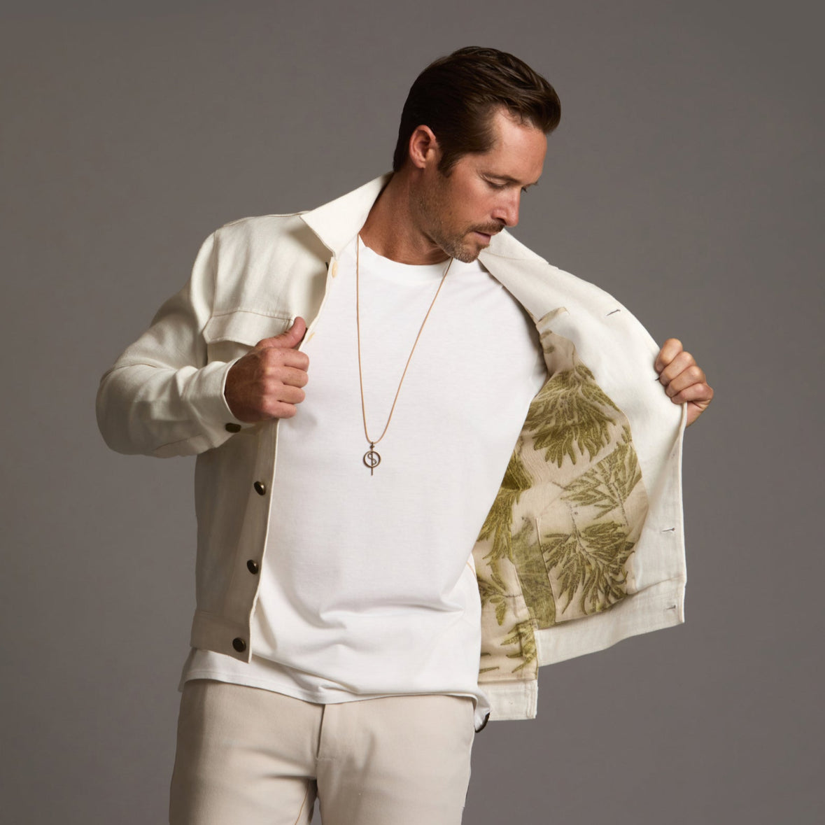 biscuit head ジャケット 麻　オフホワイト ジャケット THE AXIS JACKET – One Golden Thread