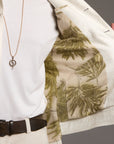 Male modeling white axis jacket