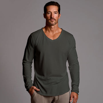 LONG SLEEVE V NECK SHIRT