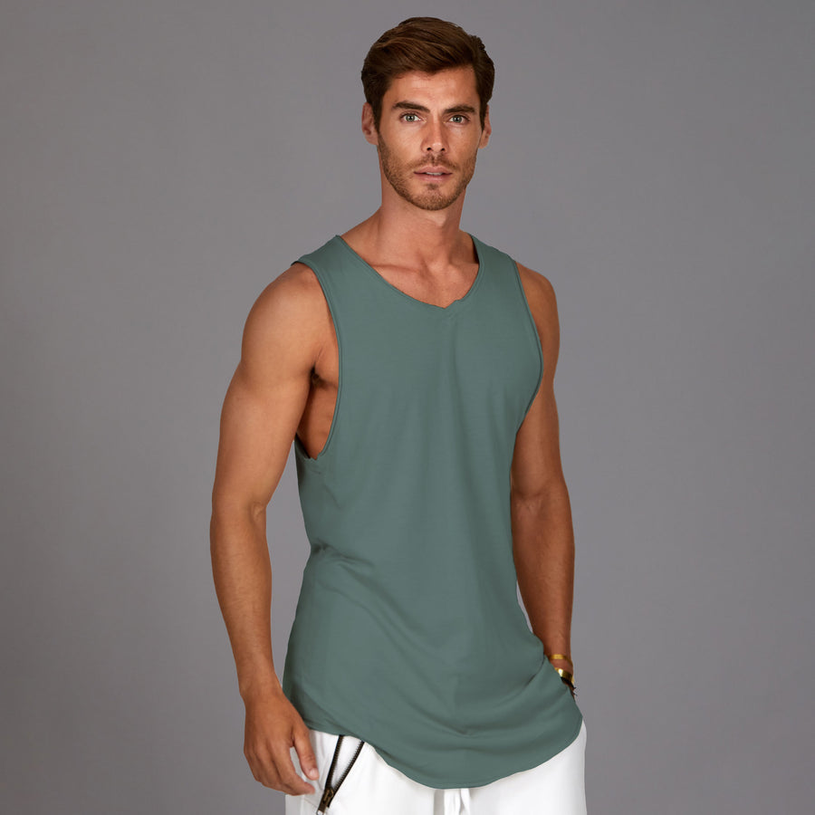 Man modeling a Desert Bloom color tank top