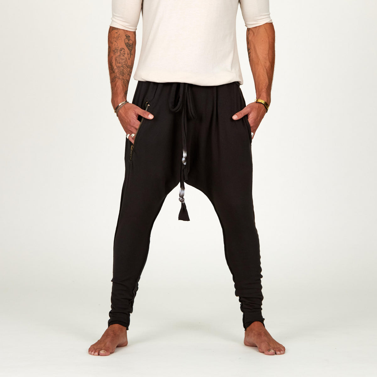 Male modeling Slate gray colored pants