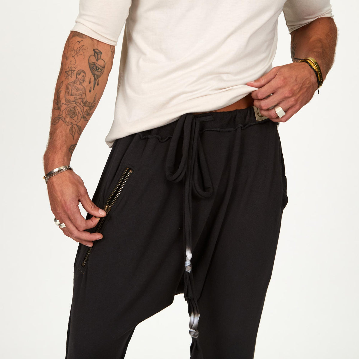 Male modeling Slate gray colored pants