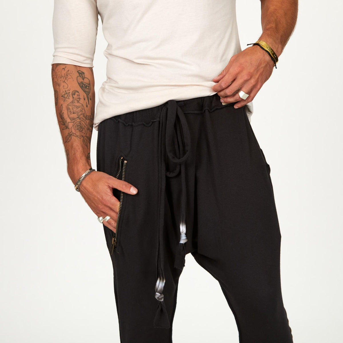 Male modeling Slate gray colored pants