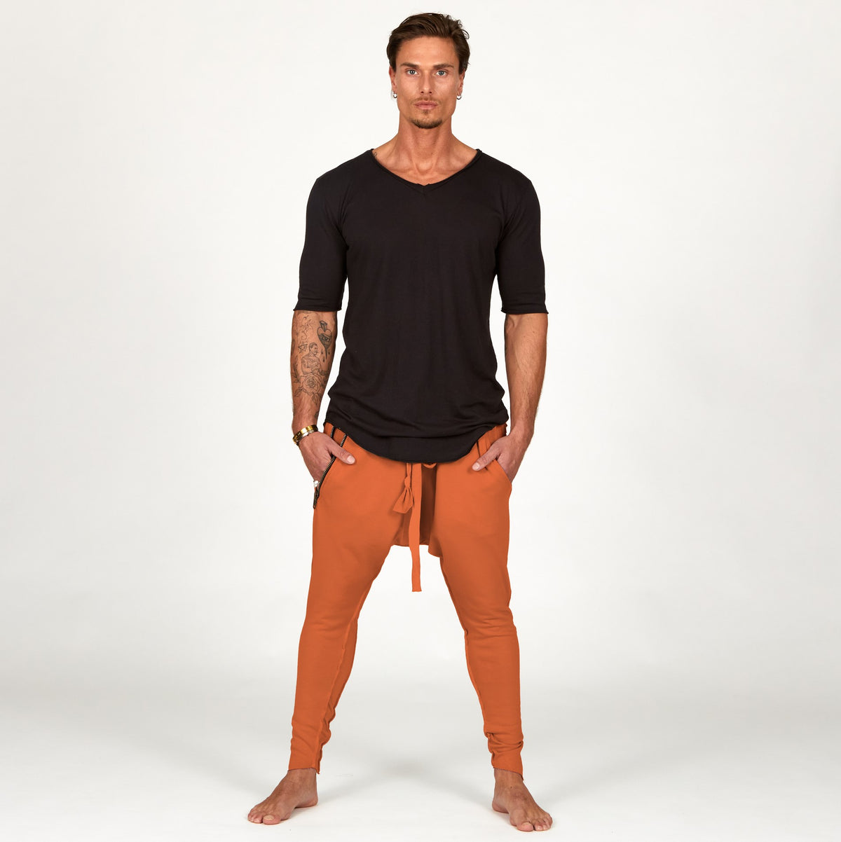 Male modeling Sedona colored pants