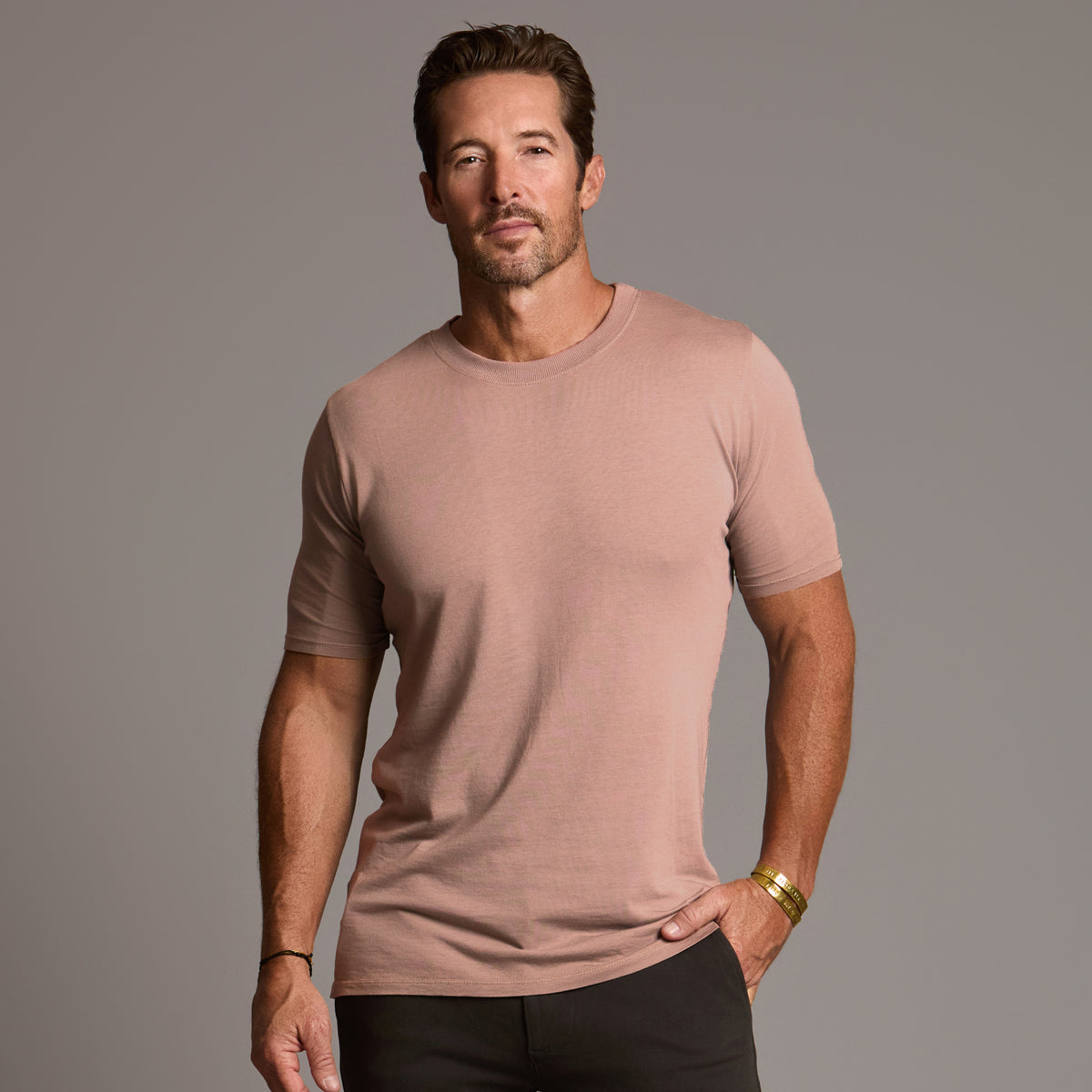 male modeling himalayan salt tee
