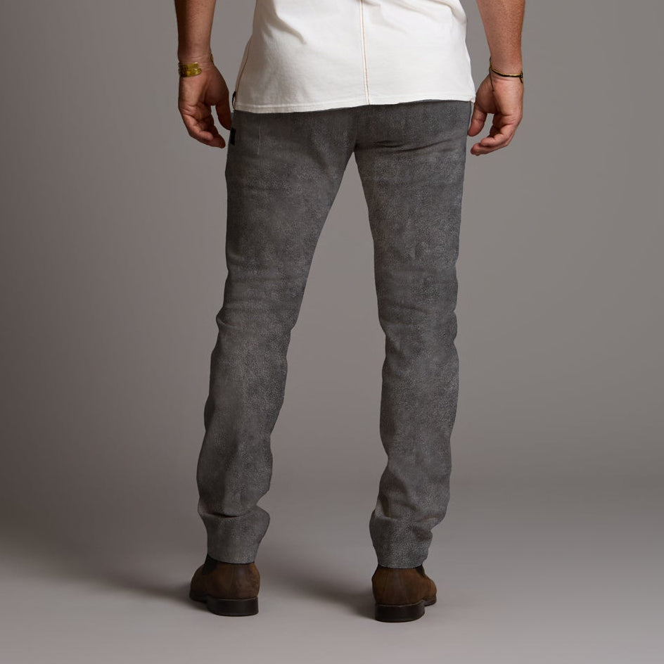 male modeling mineral grey pants