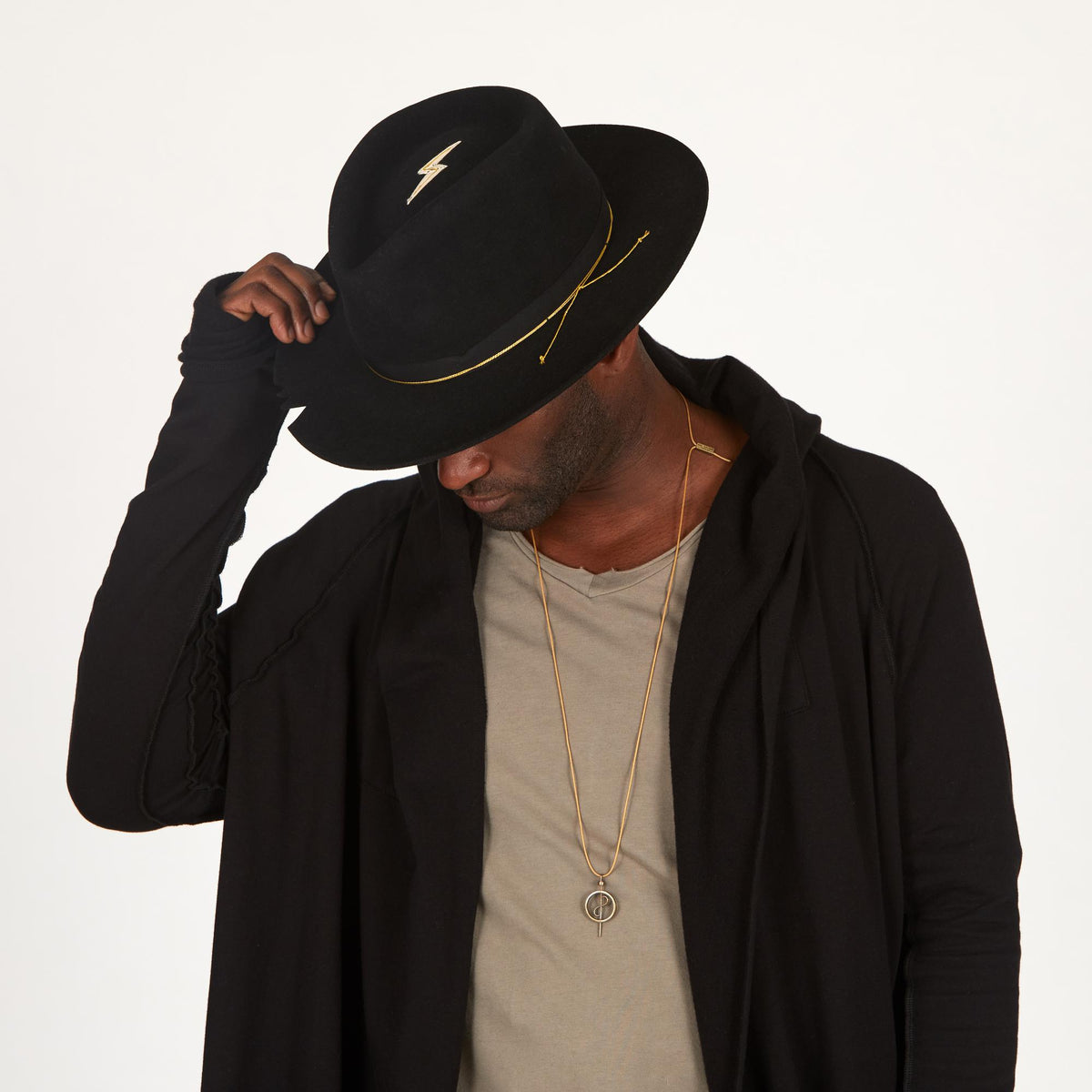 Male modeling OGT Bespoke Hat with 108 Talisman