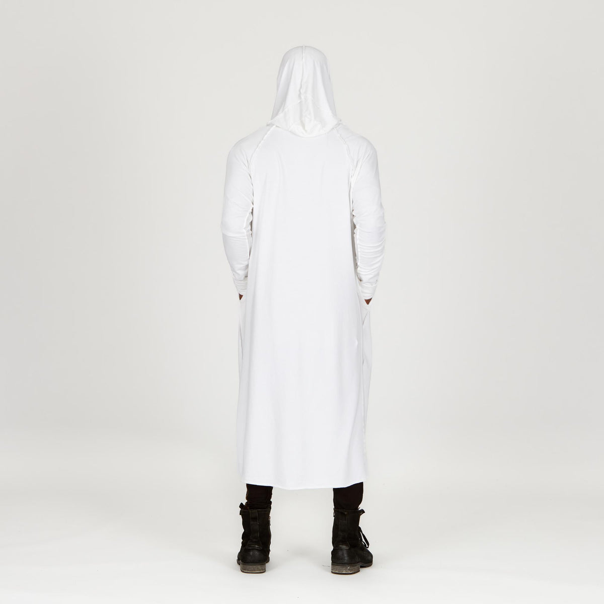 Male modeling white kairos duster