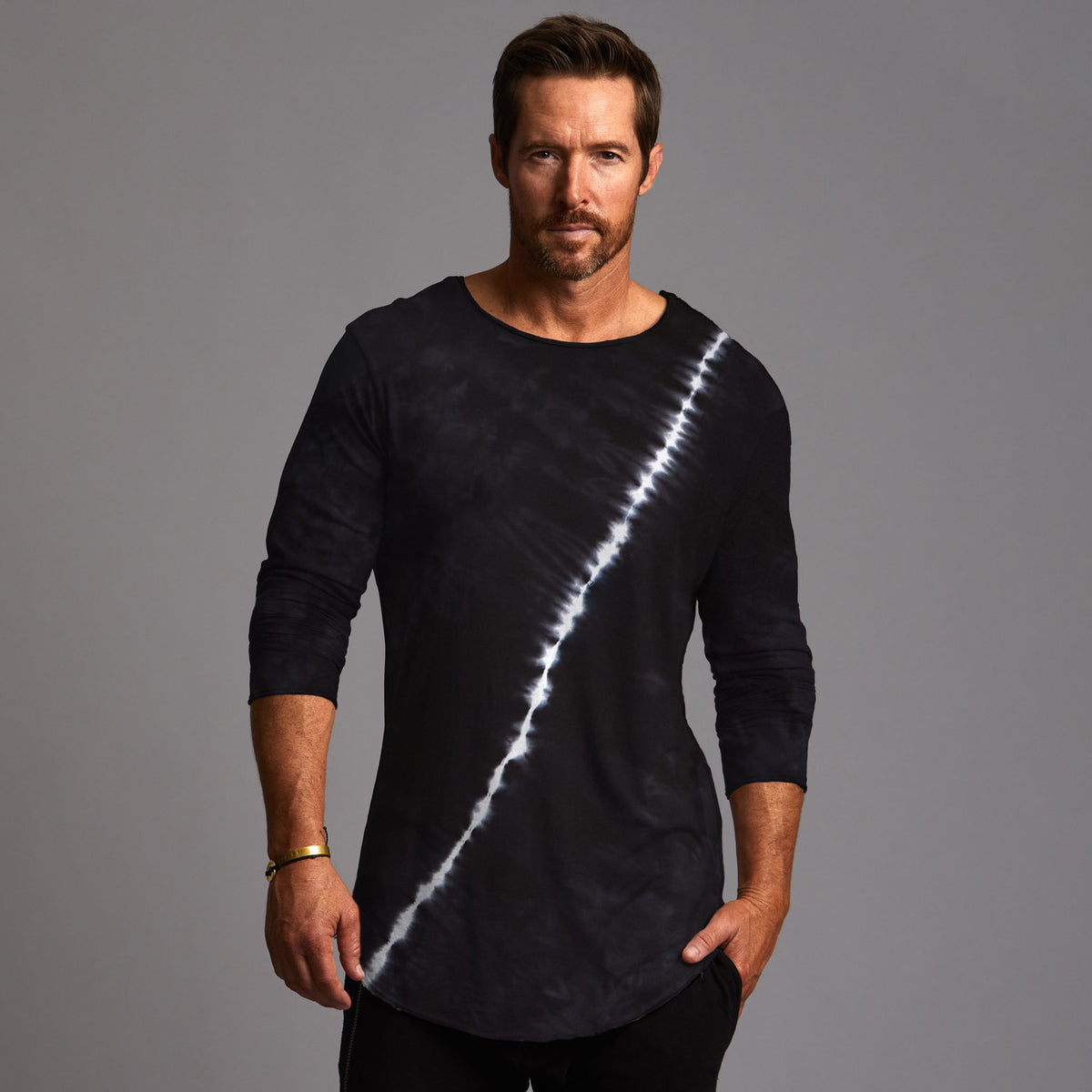 Man modeling a bolt long sleeve crew shirt 