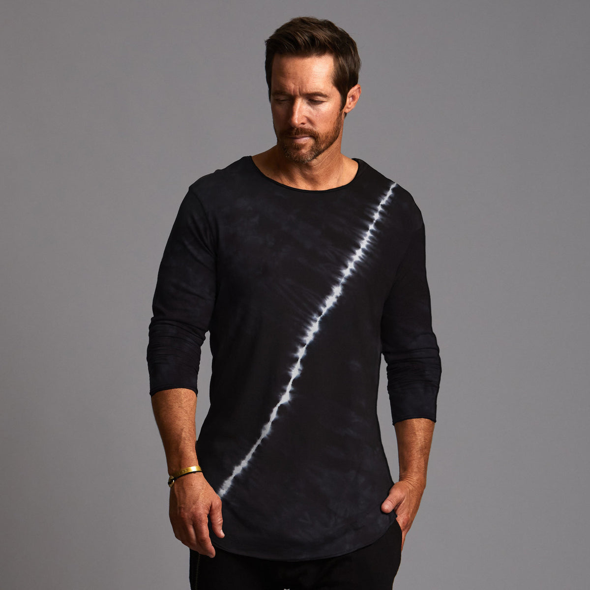 Man modeling a bolt long sleeve crew shirt 
