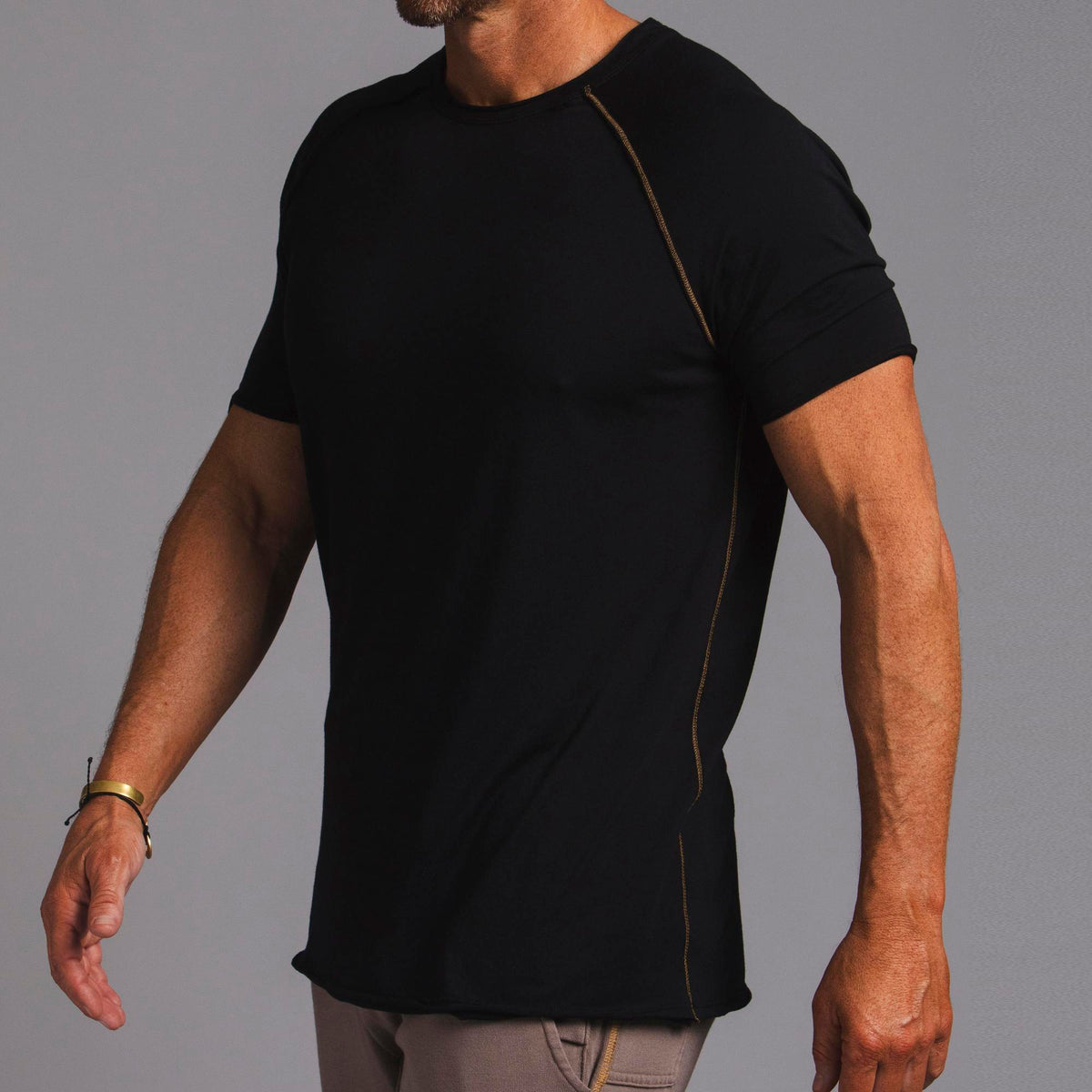 Male modeling black ultimate tree shirt 