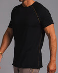 Male modeling black ultimate tree shirt 