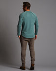 Man modeling the milano pant in shroom