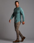 Man modeling the milano pant in shroom