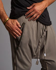 Male modeling Shroom colored pants