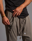 Male modeling Shroom colored pants