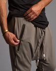 Male modeling Shroom colored pants