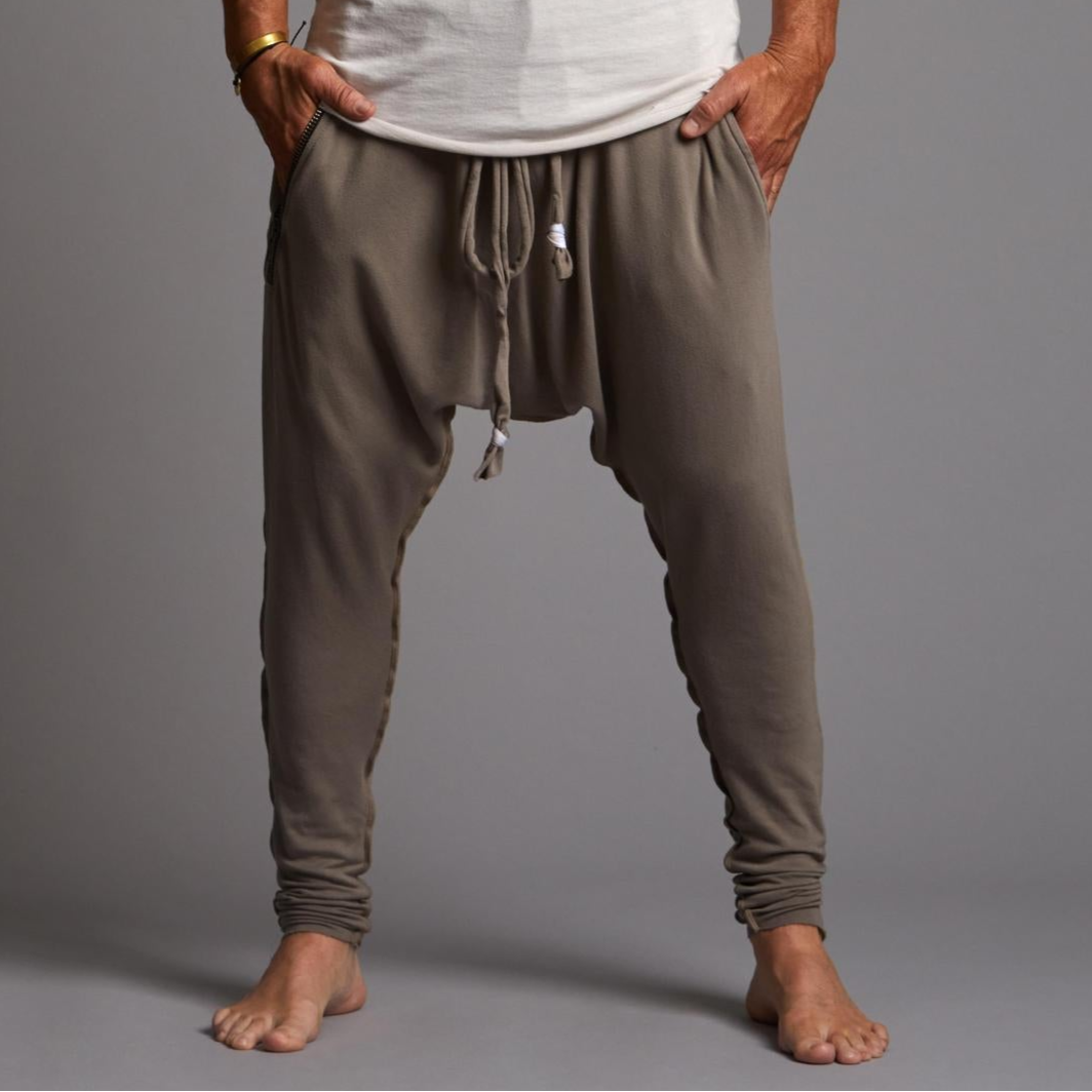 Male modeling Shroom colored pants