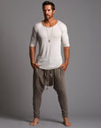 Male modeling Shroom colored pants