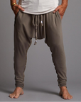 Male modeling Shroom colored pants