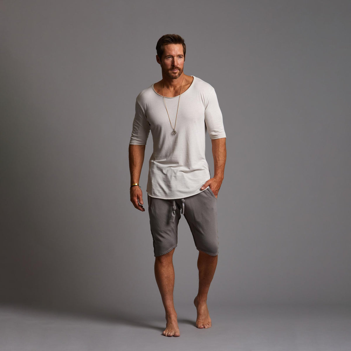 Man modeling a milano mids in deep clay